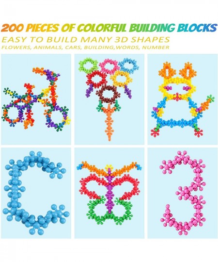 Building Blocks Kids STEM Toys 200Pcs | 9 Colors of Building Toys | Educational for Preschool Kids Age 3+ | Interlocking Soli...