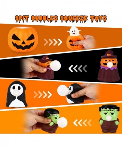 Halloween Squishy Toys for Kids 4 Pcs Squeeze Toys Pumpkin Ghosts Stress Relief Toys Halloween Party Favors Halloween Games T...