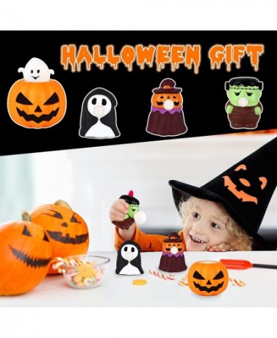 Halloween Squishy Toys for Kids 4 Pcs Squeeze Toys Pumpkin Ghosts Stress Relief Toys Halloween Party Favors Halloween Games T...