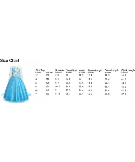 Little Girls Snow Princess Fancy Dress Queen Costume Blue $43.97 - Kids' Costumes