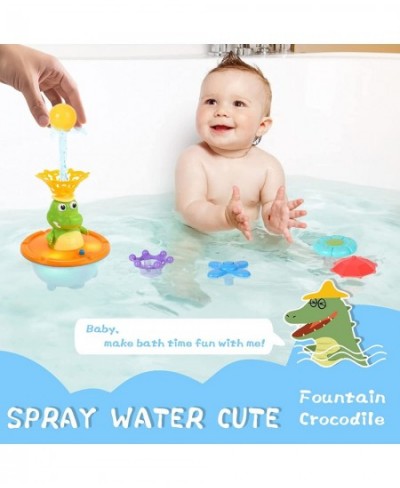 Baby Bath Toys 5 Modes Crocodile Automatic Spray Water Bath Toy for Toddlers 1-3 Light Up Sprinkler Bathtub Toys for Toddlers...