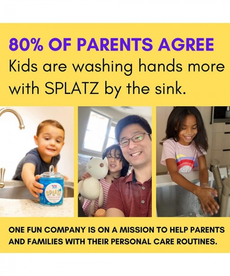 SPLATZ™ Fun Hand Soap for Kids All Natural Bursting Bubbles of Pure Soap Tactile and Sensory Play Green Color Crisp Apple Sce...