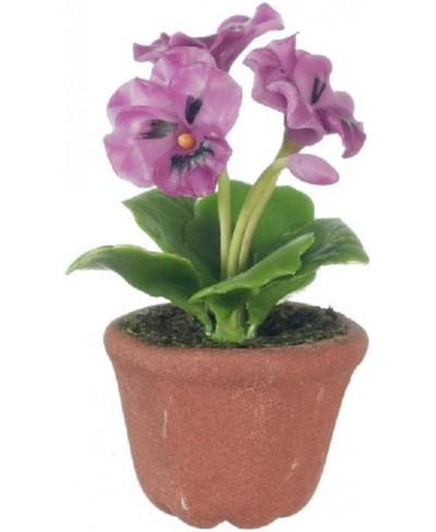 Jane Dollhouse Pink Pansies in Plant Pot Miniature Garden Accessory $28.17 - Dollhouse Accessories