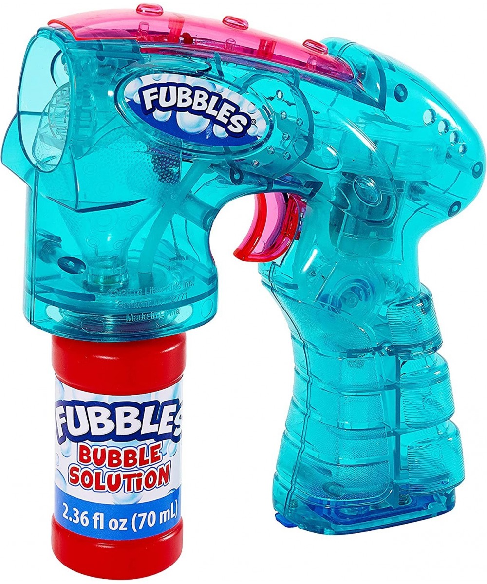 Fubbles Light Up Bubble Blaster Blows tons of Bubbles for Kids Includes Bubble Solution Teal $17.48 - Bubble Blowing Products