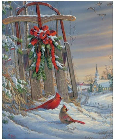 Springbok's 1000 Piece Jigsaw Puzzle Winter Red Birds - Made in USA $33.49 - Jigsaw Puzzles