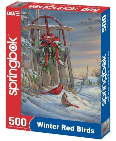 Springbok's 1000 Piece Jigsaw Puzzle Winter Red Birds - Made in USA $33.49 - Jigsaw Puzzles