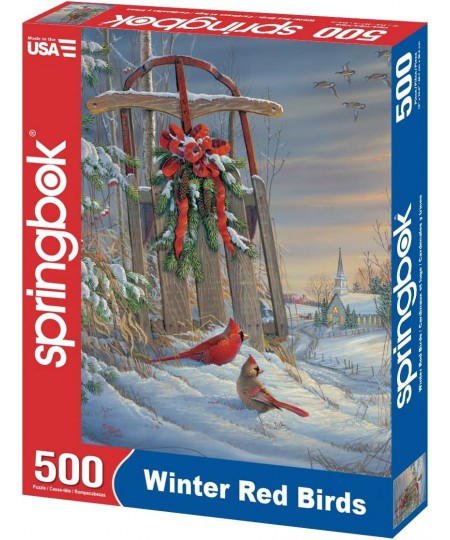 Springbok's 1000 Piece Jigsaw Puzzle Winter Red Birds - Made in USA $33.49 - Jigsaw Puzzles