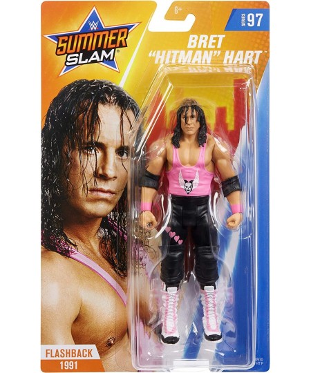 WWE SummerSlam Bret Hitman Hart Action Figure in 6-inch Scale with Articulation & Ring Gear Series 97 $45.78 - Action Figures