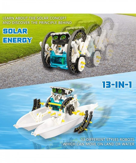 STEM 13-in-1 Solar Power Robots Creation Toy Educational Experiment DIY Robotics Kit Science Toy Solar Powered Building Robot...