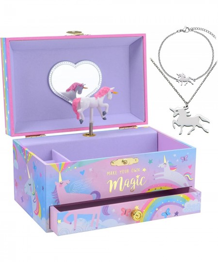 Unicorn Music Box & Little Girls Jewelry Set - 3 Unicorn Gifts for Girls $45.29 - Children's Jewelry Boxes