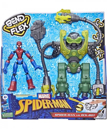 Marvel Bend and Flex Vs. Ock-Bot 6-inch Action Figure 10-Inch Ock-Bot with 2 Projectiles Ages 4 and Up $41.38 - Action Figures