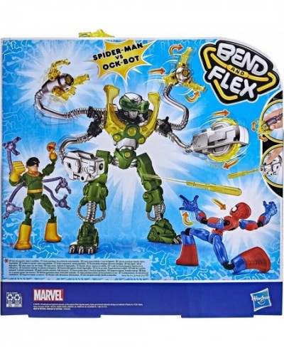 Marvel Bend and Flex Vs. Ock-Bot 6-inch Action Figure 10-Inch Ock-Bot with 2 Projectiles Ages 4 and Up $41.38 - Action Figures