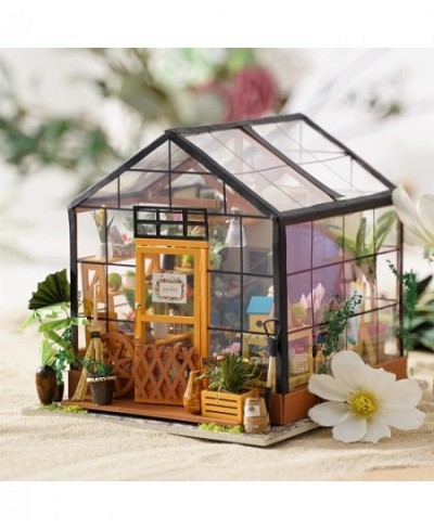 DIY Dollhouse Wooden Miniature Furniture Kit Mini Green House with LED Best Birthday Gifts $64.68 - Dollhouses