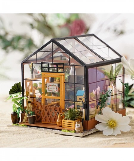 DIY Dollhouse Wooden Miniature Furniture Kit Mini Green House with LED Best Birthday Gifts $64.68 - Dollhouses