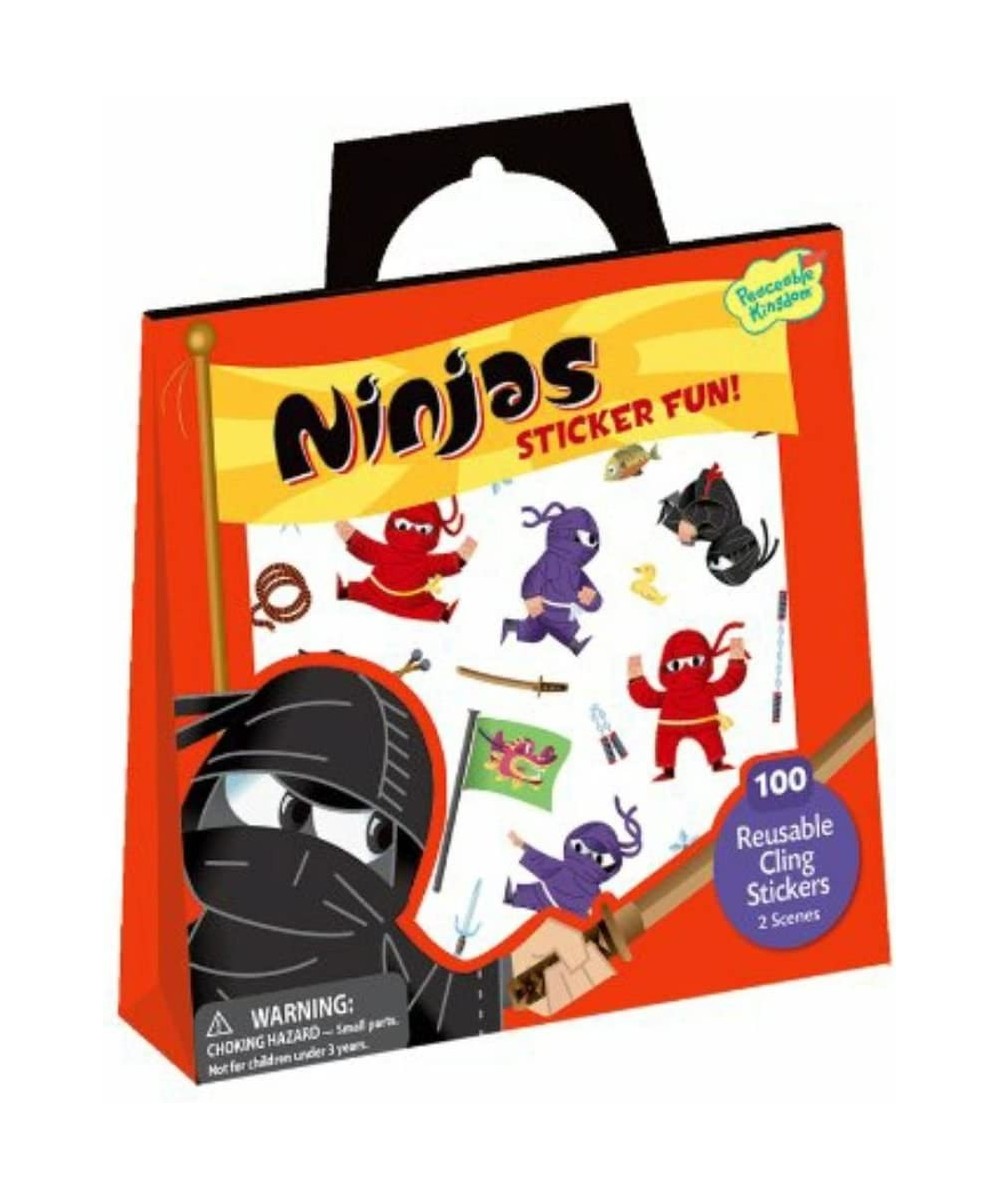 Ninjas Reusable Sticker Tote - 2 Scenes and 100 Cling Stickers $20.71 - Magnetic & Felt Playboards