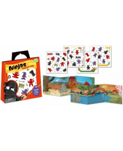 Ninjas Reusable Sticker Tote - 2 Scenes and 100 Cling Stickers $20.71 - Magnetic & Felt Playboards