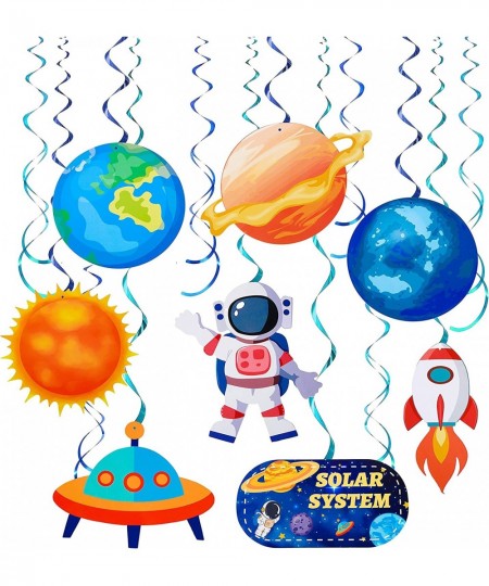 30PCS Astronaut Party Hanging Swirls Space Party Decorations for Kids Birthday Party Hanging Booth Props Solar System Party S...