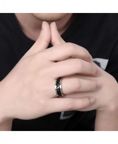 4PCS Plain Band Rings for Men Stainless Steel Rings for Men Wedding Ring Cool Spinner Rings for Men Black Stainless Steel Rin...