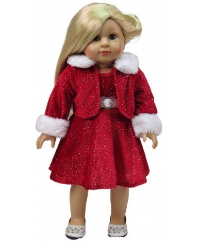 Red Sparkle Dress with Coat Made for 18 inch Dolls $30.32 - Doll Accessories