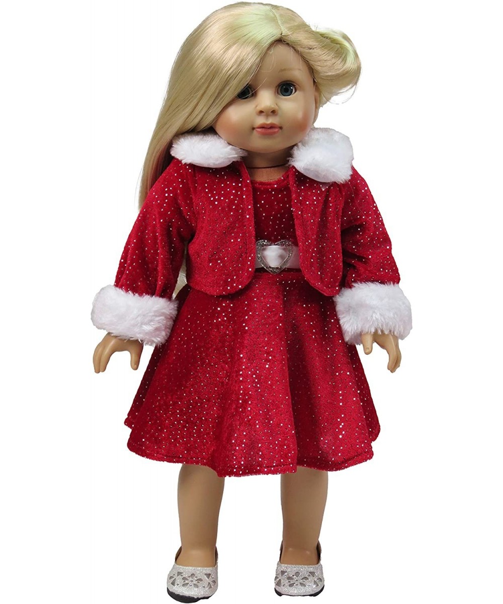 Red Sparkle Dress with Coat Made for 18 inch Dolls $30.32 - Doll Accessories