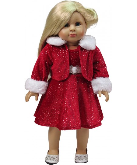 Red Sparkle Dress with Coat Made for 18 inch Dolls $30.32 - Doll Accessories