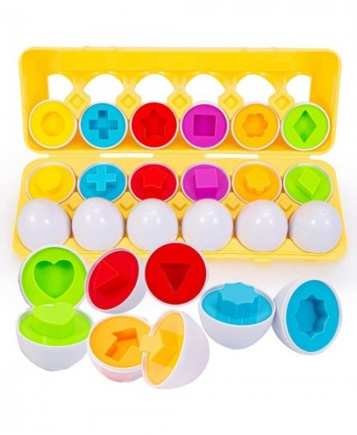 Matching Eggs Toys for Toddlers 1 2 3 Year olds 12 Pack Easter Eggs Baby Color Shape Recognition Sorting & Stacking Learning ...