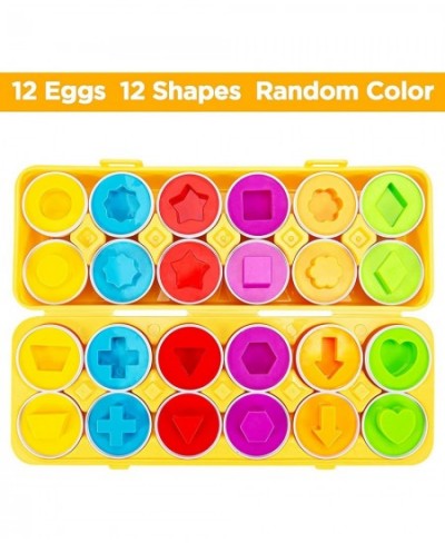 Matching Eggs Toys for Toddlers 1 2 3 Year olds 12 Pack Easter Eggs Baby Color Shape Recognition Sorting & Stacking Learning ...