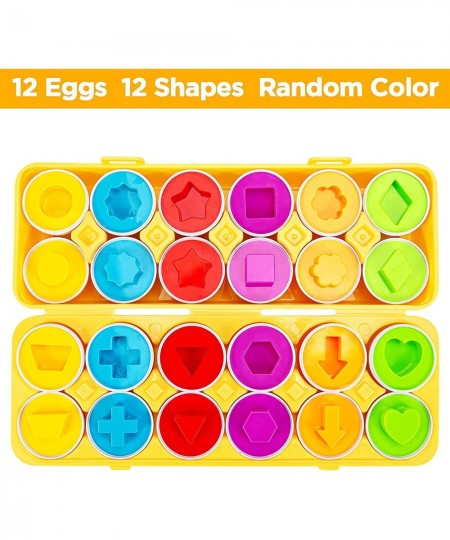 Matching Eggs Toys for Toddlers 1 2 3 Year olds 12 Pack Easter Eggs Baby Color Shape Recognition Sorting & Stacking Learning ...