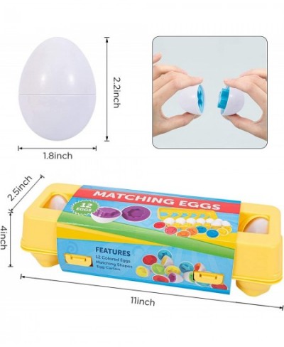 Matching Eggs Toys for Toddlers 1 2 3 Year olds 12 Pack Easter Eggs Baby Color Shape Recognition Sorting & Stacking Learning ...