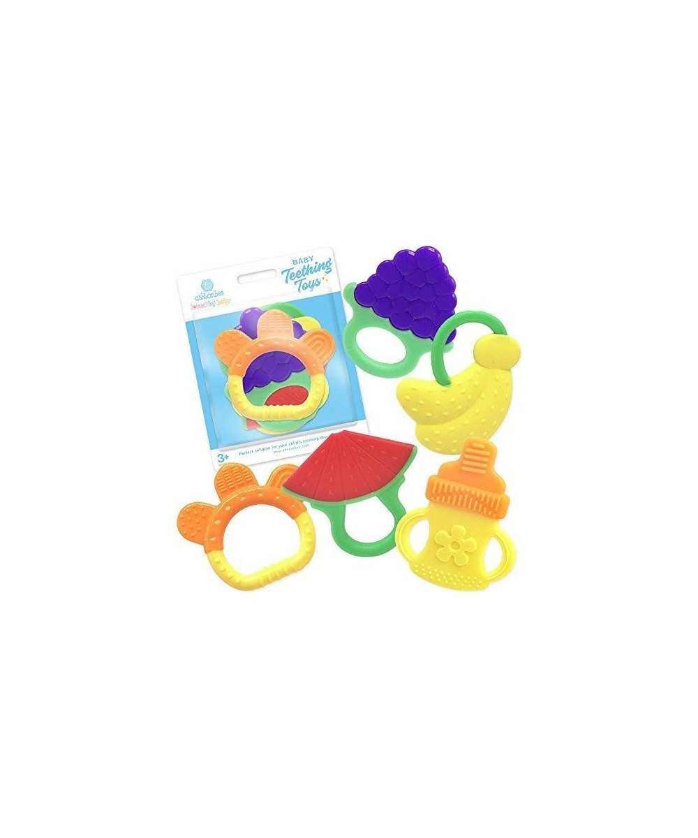 Baby Teething Toys Silicone Baby Teething Toys for Sore Gums Freezer-safe Teething Toy with Unique Textures Teething Toys Set...