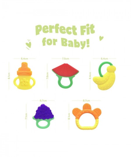 Baby Teething Toys Silicone Baby Teething Toys for Sore Gums Freezer-safe Teething Toy with Unique Textures Teething Toys Set...