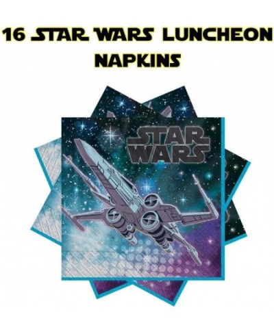 Star Wars Galaxy of Adventures Birthday Supplies Pack For 16 With Plates Cups Napkins Cutlery Favor Cup Tablecover Candle and...