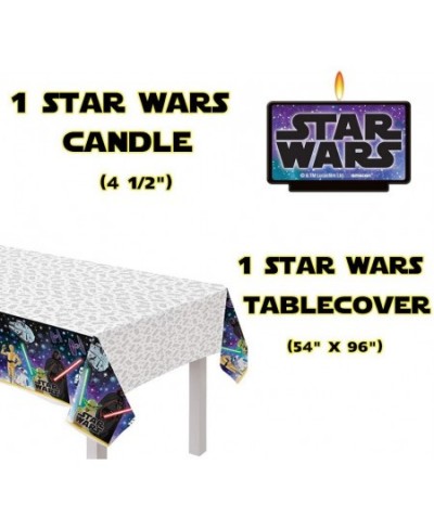 Star Wars Galaxy of Adventures Birthday Supplies Pack For 16 With Plates Cups Napkins Cutlery Favor Cup Tablecover Candle and...