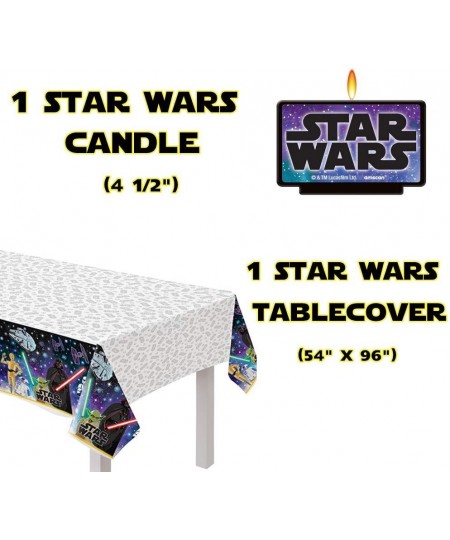 Star Wars Galaxy of Adventures Birthday Supplies Pack For 16 With Plates Cups Napkins Cutlery Favor Cup Tablecover Candle and...