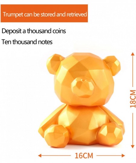 7.1 inch Piggy Bank 3D Geometric Creative Teddy Bear can be Saved & withdrawn Children's Birthday Gift Couple Decoration Cult...