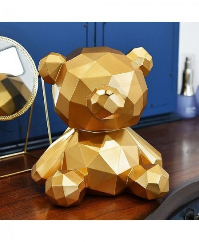 7.1 inch Piggy Bank 3D Geometric Creative Teddy Bear can be Saved & withdrawn Children's Birthday Gift Couple Decoration Cult...