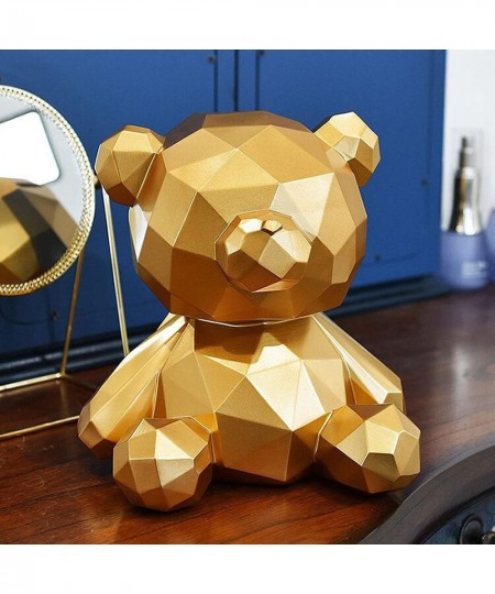 7.1 inch Piggy Bank 3D Geometric Creative Teddy Bear can be Saved & withdrawn Children's Birthday Gift Couple Decoration Cult...