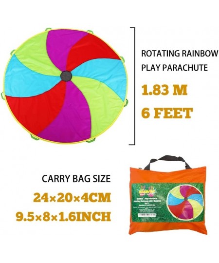 NARMAY® Play Parachute for Kids Rotating Rainbow with 8 Handles - 6 Feet $31.76 - Flying Toys