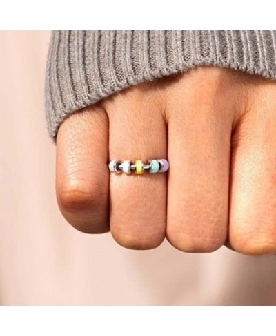 Enamel Fidget Rings for Anxiety for Women To My Daughter Spinner Rings Color Beads Relief Rings for Girls Aesthetic Jewelry $...