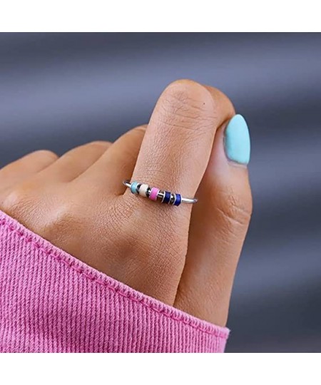 Enamel Fidget Rings for Anxiety for Women To My Daughter Spinner Rings Color Beads Relief Rings for Girls Aesthetic Jewelry $...