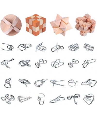 Brain Teaser Puzzle for Kids Adults Puzzle Games Wooden and Metal 3D Unlock Interlocking Puzzle Educational Toy 28Pcs $50.46 ...