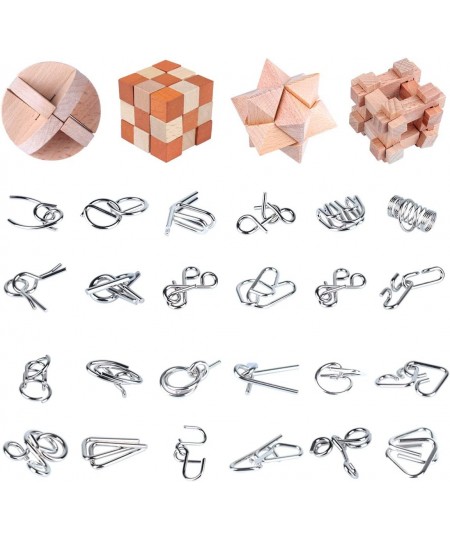 Brain Teaser Puzzle for Kids Adults Puzzle Games Wooden and Metal 3D Unlock Interlocking Puzzle Educational Toy 28Pcs $50.46 ...