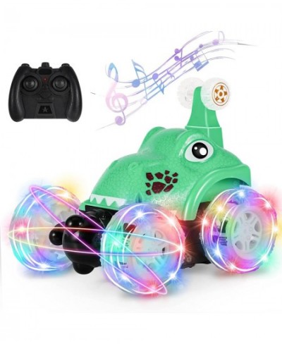 Remote Control Car Dinosaur RC Stunt Car Invincible 360°Rolling Twister with Colorful Lights & Music Switch Rechargeable RC C...