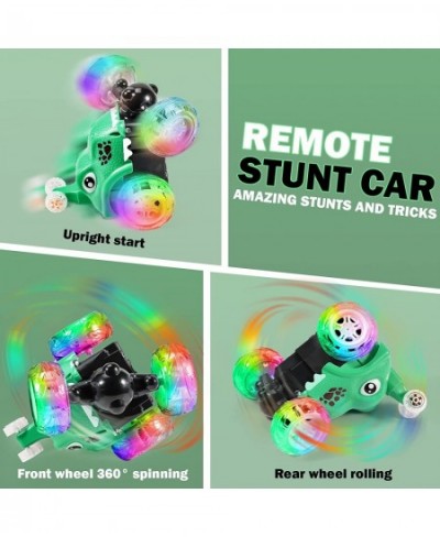 Remote Control Car Dinosaur RC Stunt Car Invincible 360°Rolling Twister with Colorful Lights & Music Switch Rechargeable RC C...