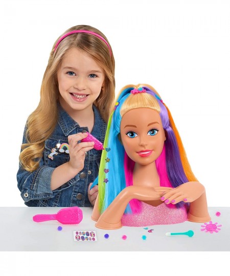 Barbie Rainbow Sparkle Deluxe Styling Head Blonde Hair $32.54 - Dolls