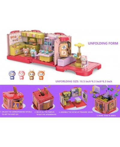 Building Toys Ket Kitchen Playset Hidden Key Rabbit Blind Box Assembling Construction House with Drill Sticker for Kids 3 4 5...