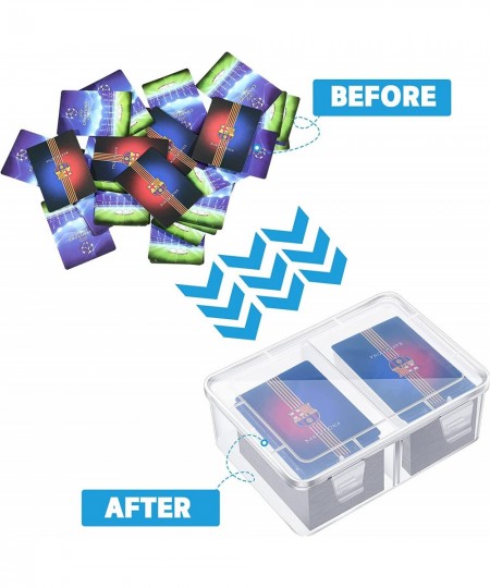 300 Card Storage Box Compatible with MTG TCG Clear Plastic Trading Card Storage Box with Removable Divider Hard Trading Deck ...