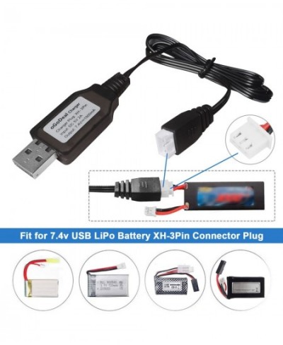 2 Pcs 2s 7.4v LiPo Battery USB Charger Cable Fast Charging with XH-3P Connector Plug for RC Car Drone RC Boat and Trucks Quad...