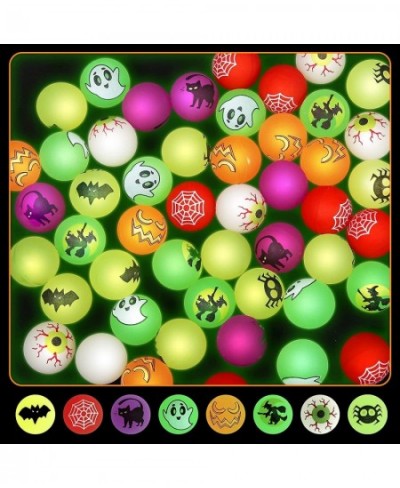 48 Pcs Halloween Party Favor Bouncy Balls for Kids 8 Halloween Designs Glow in The Dark Toys Goodie Bag Stuffers Halloween De...