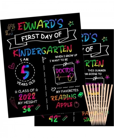 Magic Rainbow Scratch Paper Art Craft Kits for Kids- 10 Pack First and Last Day of School Boards Double Sided Back to School ...